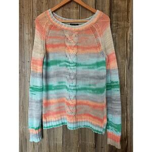 Brooks Brothers Sweater Cotton Multicolor Cable Knit Preppy Beach Classic Sz XS